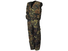Dětská uniforma flecktarn vesta a kalhoty s odnímatelnými nohavicemi