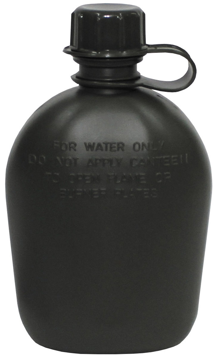 US plastová polní láhev bez potahu oliv