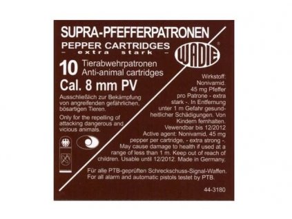 Náboj WADIE pepřový 8mm pistole 45mg - 10 ks