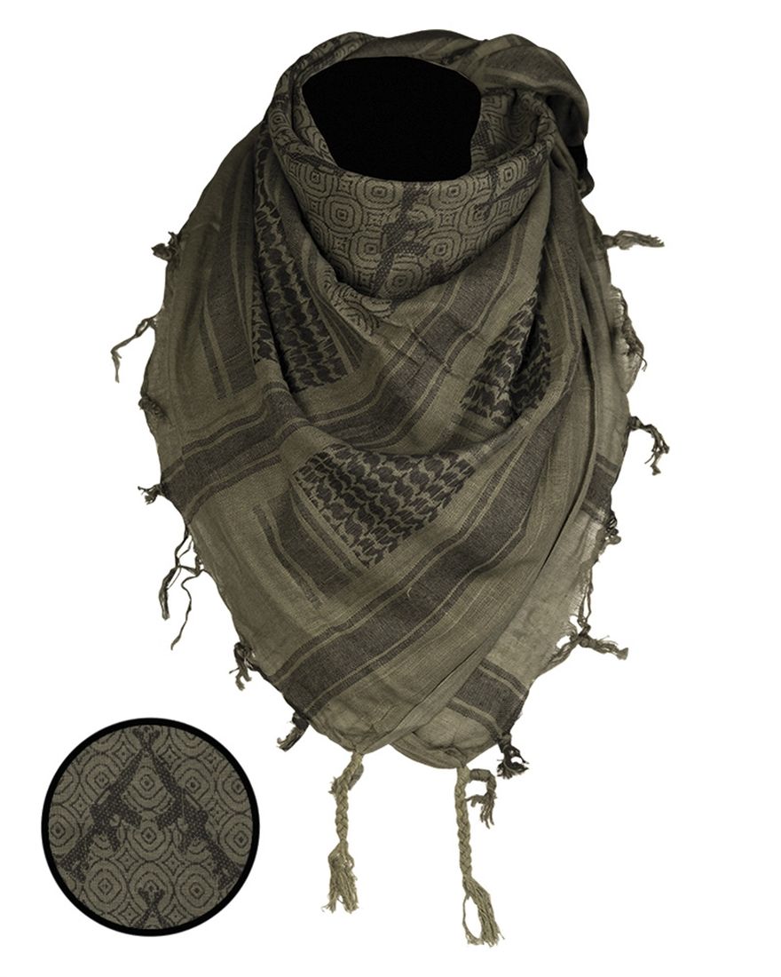 Shemagh Mil-Tec Foulard Bandana Noir/Blanc - 100% Coton - Neuf Avec étiquettes