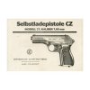 Manuál Samonabíjecí pistole ČZ MODELL 27, kaliber 7,65 mm - reprint