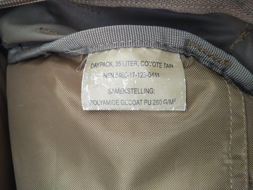 Batoh DAYPACK Holandsko 35l coyote tan GrabBag original pou ity ARMY SURPLUS
