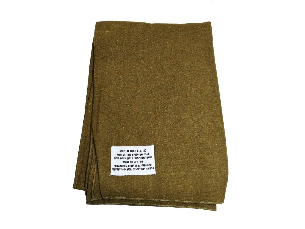 Deka US ARMY vlněná 230 x160cm khaki Repro - ARMY-SURPLUS