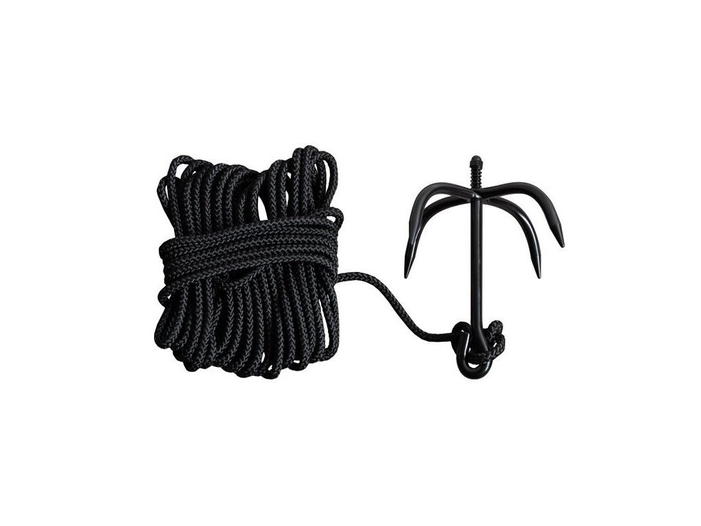Vrhací ocelová kotva s lanem skládací Ninja Grappling Hook & Rope