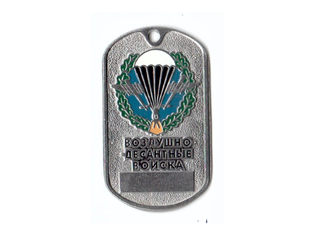 Identifikační známka s řetízkem Výsadkové jednotky (VDV) ID Dog Tag Rusko originál