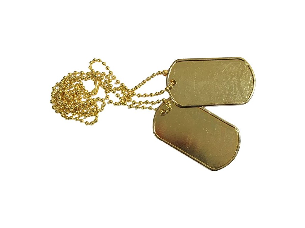 Identifikační známky ID US Dog Tags originál zlatové
