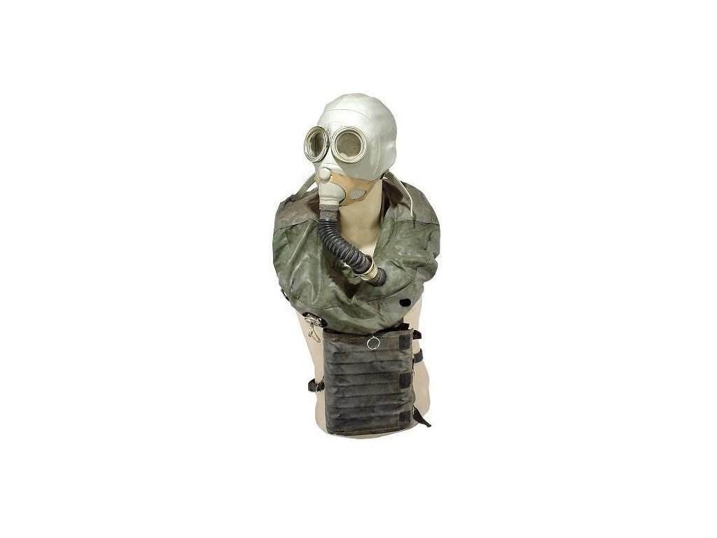 Plynová maska záchranná pro posádku tanku Rusko IP5 bílá/šedá
