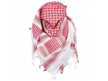 Šátek bavlněný palestina bílá/červená (shemagh, arafat) MFH® 16503I