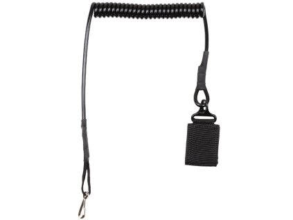 Jistící šňůra na zbraň s karabinou černá MFH® 30753A