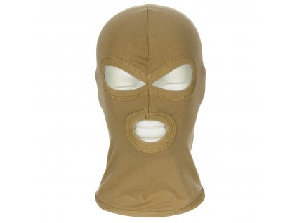 Kukla letní hnědá 3 otvor bavlněná Balaclava 3 Hole Coyote MFH® 10901R