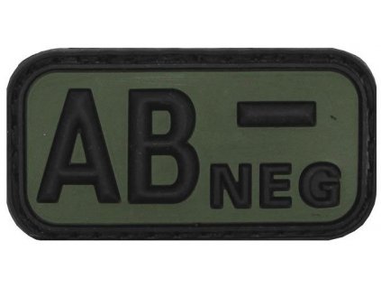 Nášivka označení krevní skupiny AB- negative zelená 3D PVC MFH® OD Green