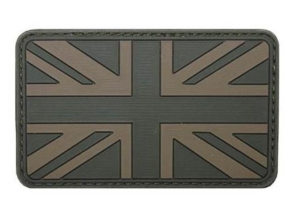 Nášivka vlajka Velká Británie Velcro 3D PVC 8 x 5cm oliv 36507D