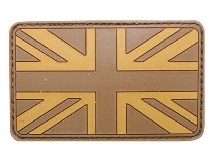 Nášivka vlajka Velká Británie Velcro 3D PVC 8x5cm coyote