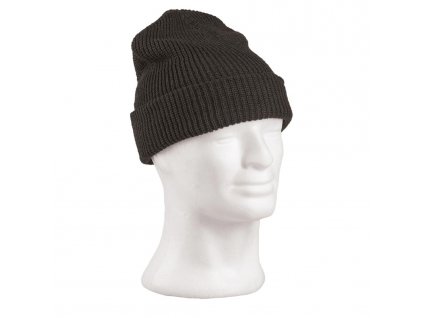 Kulich zimní černý hrubý úplet s ohrnutím akryl Mil-Tec® 12132002