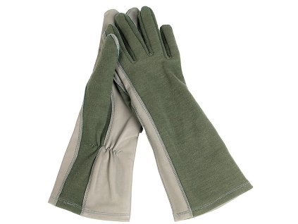 Rukavice kožené pilotní Nomex® Mil-tec® Oliv