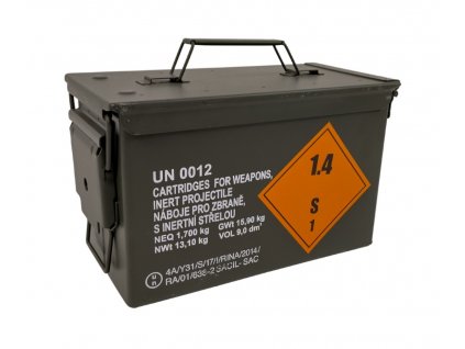 Bedna muniční plechová široká schránka Ammo Box cal. 50 M2A1 originál
