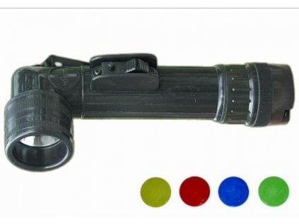 Baterka zahnutá svítilna US střední černá