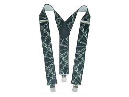 Kšandy široké šle s potiskem - Motorkář 2 řetěz