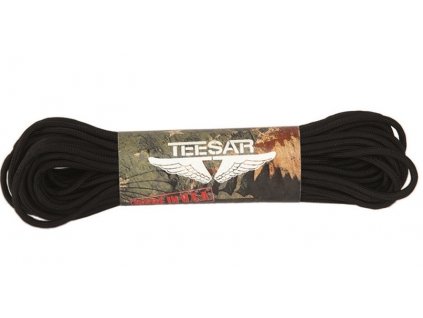 Padáková šňůra TEESAR (padákovka) paracord 550 černá 15,24 m