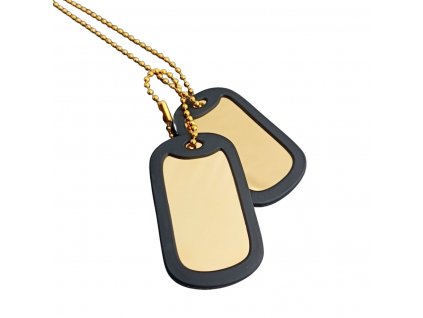 ID známky US Dog Tags zlatové kompletní