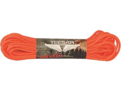 Padáková šňůra TEESAR (padákovka) paracord 550 orange 15,24 m