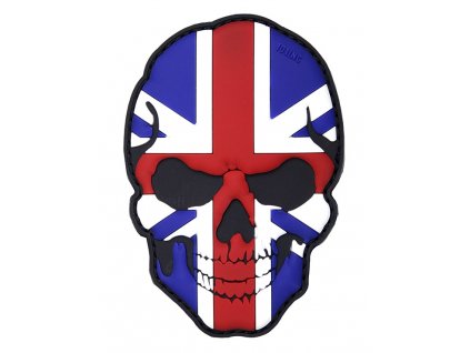 Nášivka lebka skull vlajka Velká Británie 3D PVC suchý zip