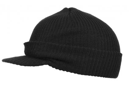 Kulich s kšiltem černý hrubý úplet Fostex® US JEEPCAP Black