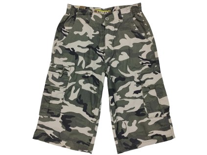 Bermudy bavlněné kraťasy pod kolena Loshan® Safari Camo