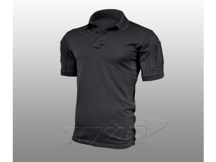 Triko taktické polo s velcro panely černé Elite Pro Texar