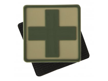 Nášivka Medic kříž 3D PVC velcro suchý zip Helikon multicamo OD-MED-RB-13