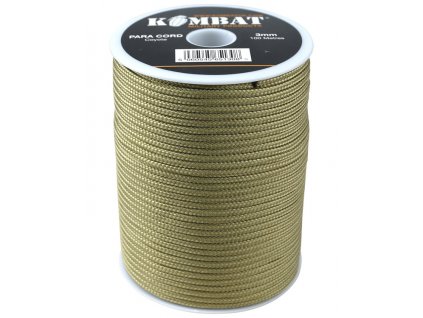 Šňůra (padáková) paracord coyote 3mm 100m  Velká Británie Kombat