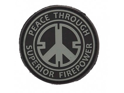 Nášivka PVC - Peace Through Superior Firepower suchý zip