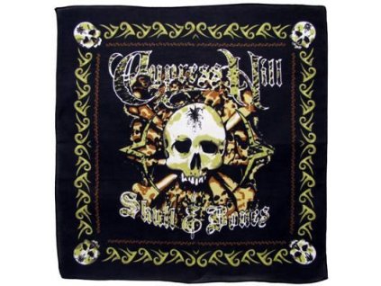 Šátek potisk lebky 8 čtvercový Cypress Hill
