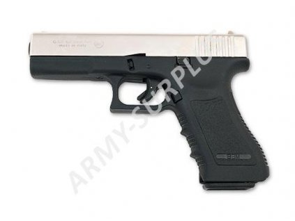 Plynová (expanzní) pistole GAP 17 Bruni (replika Glock) 9mm PAK stříbrná NIKL