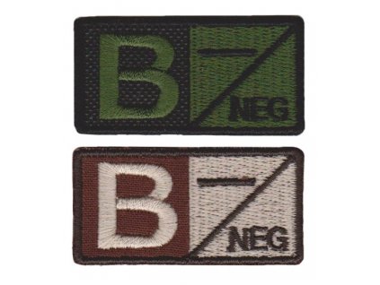 Označení krevní skupiny B- velcro suchý zip