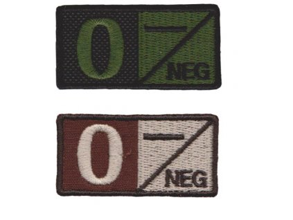 Označení krevní skupiny 0- velcro suchý zip