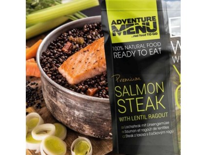 Adventure Menu Steak z lososa s čočkovým ragú (hotová strava) 400g
