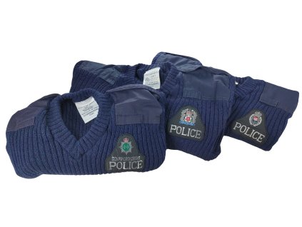 Svetr vlněný policejní tmavě modrý Commando Velká Británie originál použitý