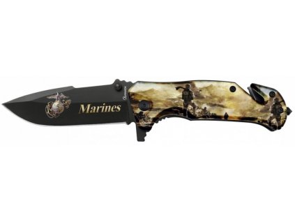 Nůž zavírací záchranář US MARINES 3D polovystřelovací ALBAINOX 18134-A