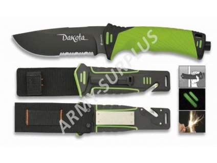 Nůž Albainox 32100 survival zelený s plastovým pouzdrem