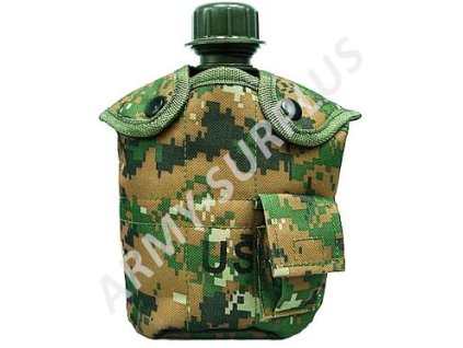 Polní láhev (čutora) US s hrnkem (pitítko) digital woodland marpat