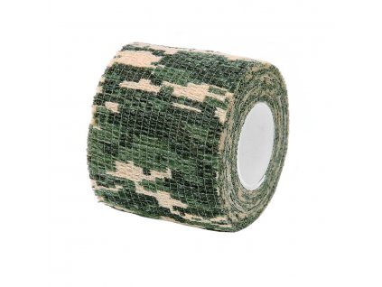 Páska lepící elastická (Camo Wrap) digital woodland