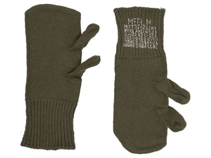 Rukavice tříprsté vnitřní vlněná vložka US oliv originál