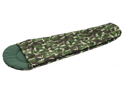 Spací pytel mumie maskovací Woodland camo NAVY Cattara