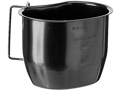 Hrnek (pitítko) černý nerez systému Crusader Cooking System Velká Británie 750ml BCB