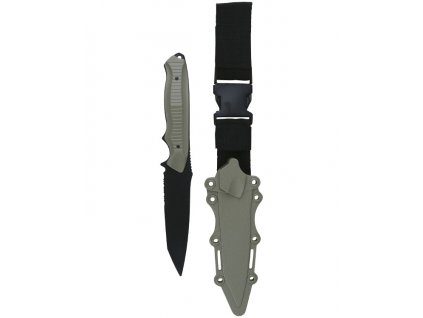 Nůž tréninkový Tanto Plastic Airsoft Knife Kombat s pouzdrem Coyote