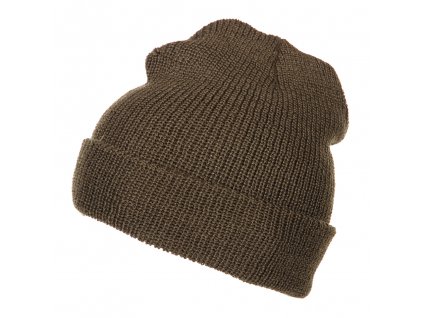 Kulich pletená zimní čepice 100% vlna hrubý úplet zelený Fostex® Watchcap Wool Olive Drab