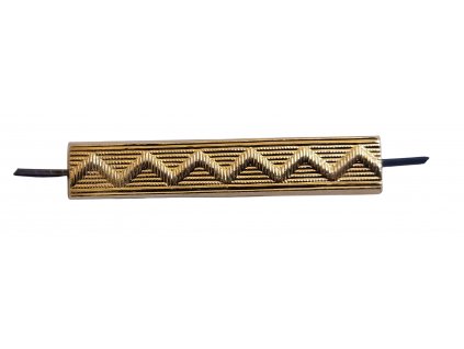 Odznak kolejnička litá rovná malá zlatavá 3 x 0,5 cm