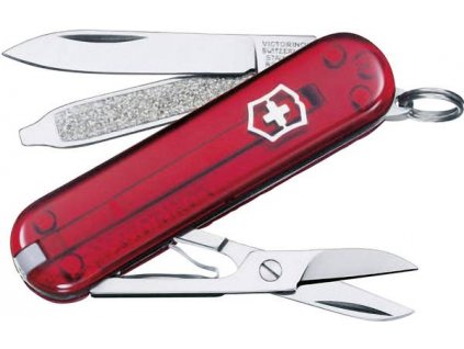 Victorinox Classic SD červený transparentní kapesní zavírací nůž multifunkční 