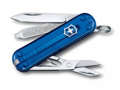 Victorinox Classic SD modrý transparentní kapesní zavírací nůž multifunkční 0.6223.T2G